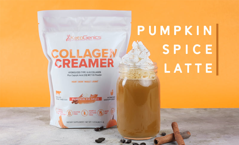 Pumpkin spice latte drink with collagen creamer